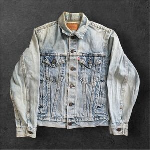 Levi's Denim Jacket Kids Size 16 Light Wash Trucker Style Button Up Made USA 90s